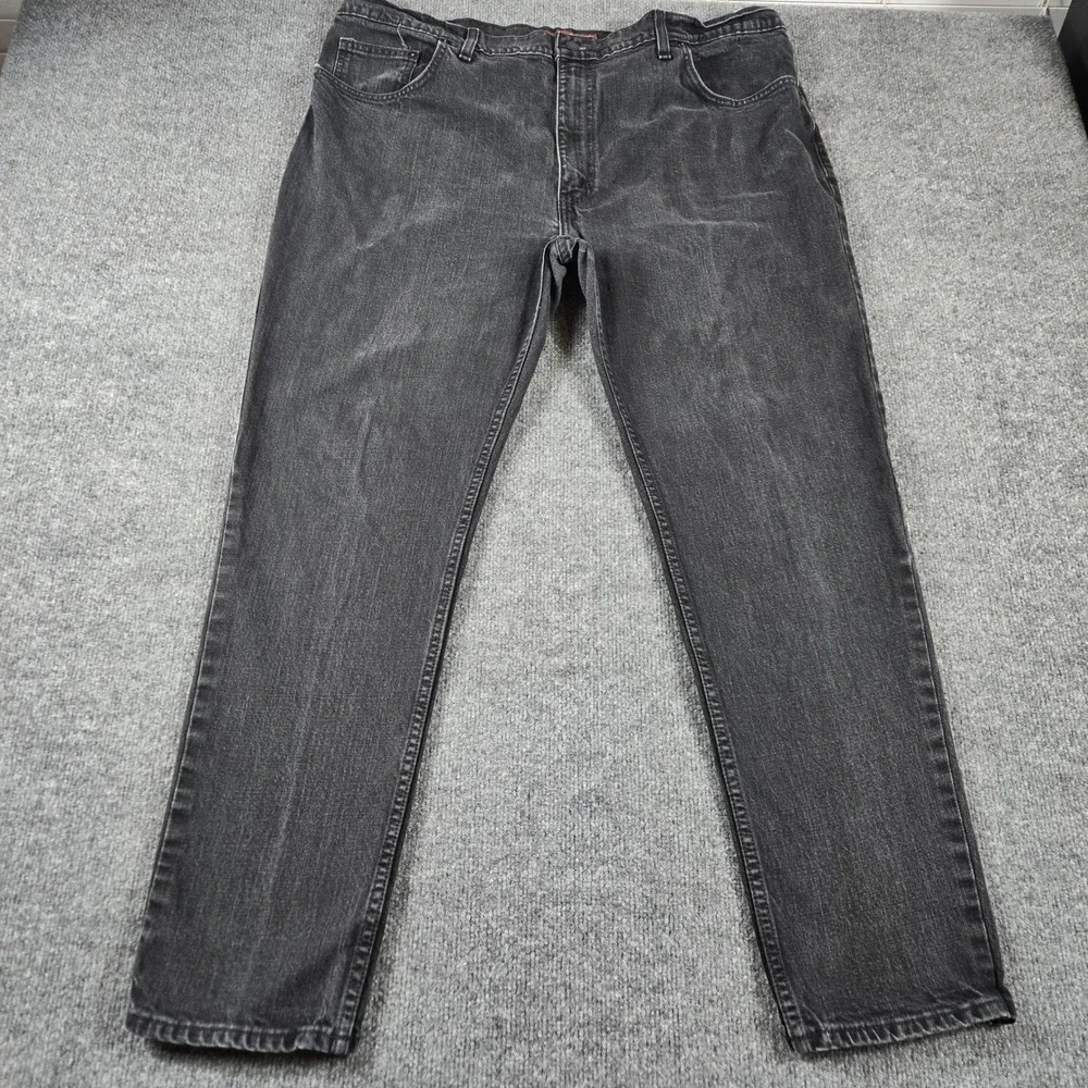 Arizona Jean Co Jeans Mens 44x30 Black Good Faded Straight Leg Denim